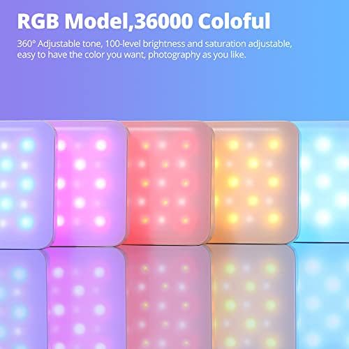 Ambitful A3 Color RGB Video Light, LED portátil LED, luz da câmera, controle de aplicativos, vídeo LED recarregável com CRI 95+ 2800-6800K para câmera