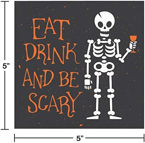 Convertência criativa Eat, beba e seja assustador guardanapos de bebidas de Halloween, 5 , multicoloria