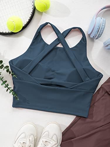 Tops de treino cruzado CRISS para mulheres BRAS esportivas sem costas Tampa da colheita de fitness longline acolchoada Tampa da colheita