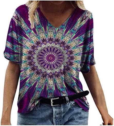Camisetas de grandes dimensões femininas vos de verão de pescoço tshirts ocidentais camisetas curtas camisetas fofas 2023 tops de