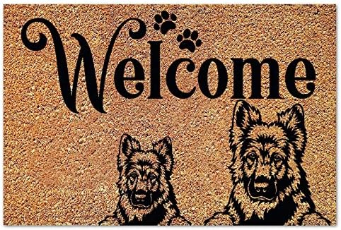Bem -vindo a porta de cachorro tapetes personalizados nome cães cães as patas imprimem dentro de entrada de coco de coco tapetes