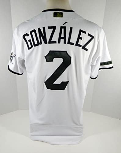 2020 Pittsburgh Pirates Erik Gonzalez #2 Jogo emitido POS usados ​​White Jersey Mem D - Jogo usada MLB Jerseys