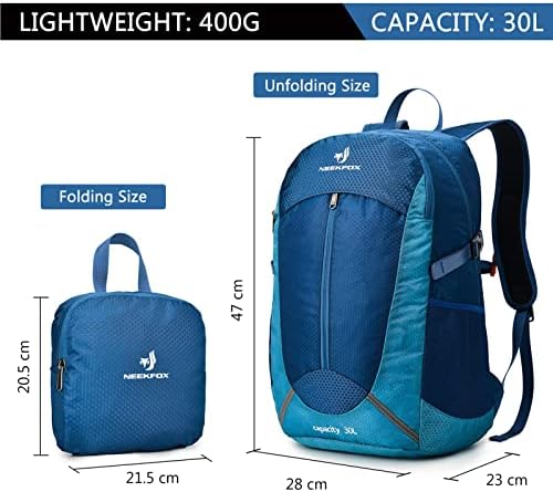 Neekfox Packable Lightweight, Hucking Daypack Travel Hucking Backpack, mochila dobrável ultraleve para homens homens