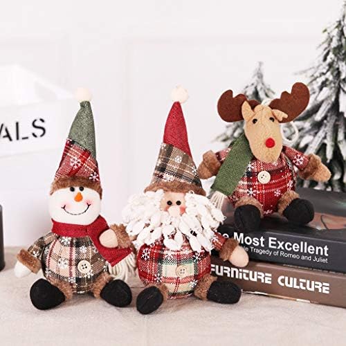 Xiaosaku Decorações de Natal Arenções de árvore de Natal Cartoon bonecas de pano de pano de pano de flocos de neve bonecas de Natal ornamentos de pelúcia de Natal ornamentos de pelúcia