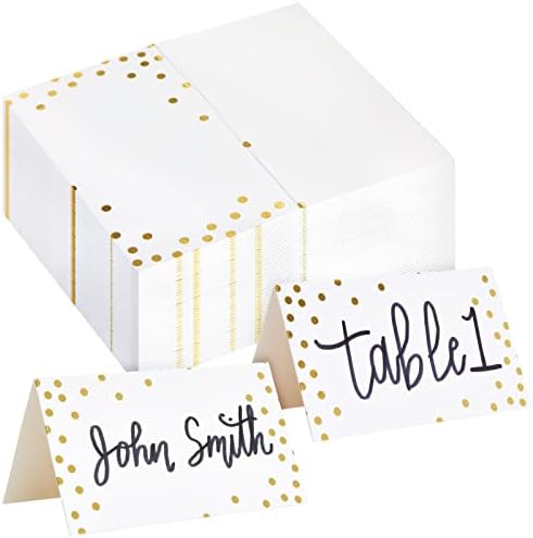 Cartões de 100 pacote para configuração de mesa, cartas de nome de mesa em branco para casamento, bolinhas de bolinhas de papelão