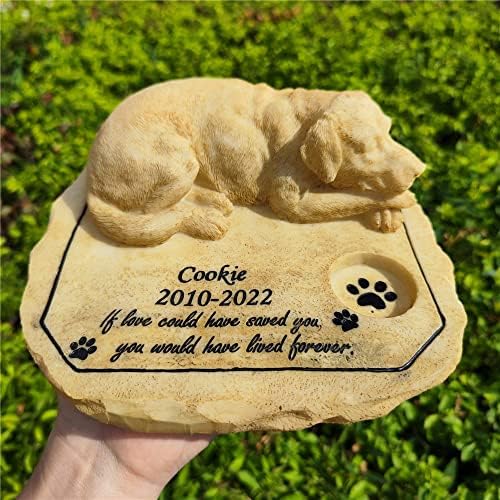 Somiss Dog Memorial Stones Stones de jardim, Marcadores de cães personalizados Marcadores de cabeceiras com um filhote de cachorro