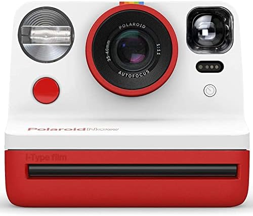 Câmera Polaroid Now I -Type - Red + Polaroid Color Film para I -Type - Double Pack + Gray Album + Neck Strap
