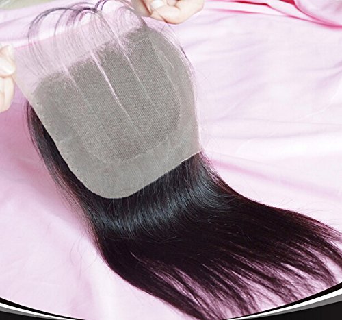 2018 Popular Dajun Hair 8A de 3 vias Fechamento de renda com pacotes de pacote de cabelo virgens da Malásia reta Oferta 3bundles e fechar a cor natural 8 fechamento+12 14 14 trama