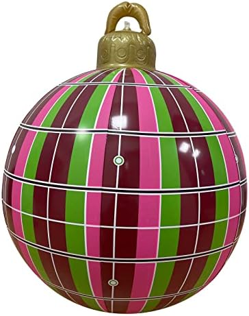 Ornamentos de Natal 23,6 polegadas Bolas de Natal Atmosfera ao ar livre PVC Brinquedos infláveis ​​para casa Bolas festivas de