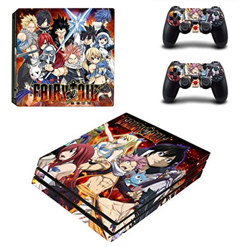 Anime Fairy Fullbuster Natsu Tail Lucy Erza Scarlet cinza PS4 ou Ps5 Skin Skin para PlayStation 4 ou 5 Console e 2 Controladores