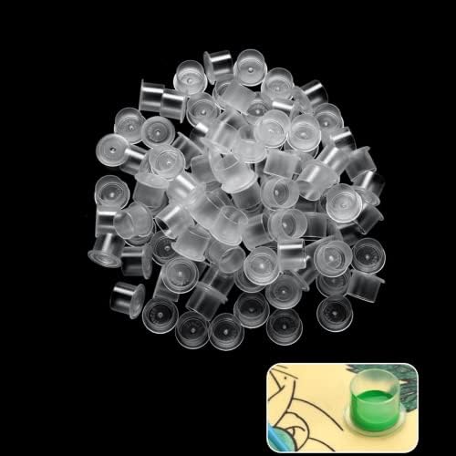 1000pcs de tatuagem de tatuagem, tatuagens de tatuagem de copos de tinta Pigmment Caps para kit de tatuagem de pigmentos, suprimentos de tatuagem, acessório de tatuagem