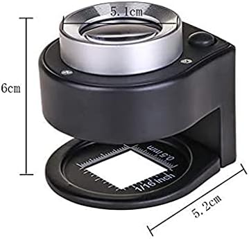 Vidro de lupa de metal Zhyh, retângulo Microscópio de lupa por mão retângulo Microscópio de plástico preto