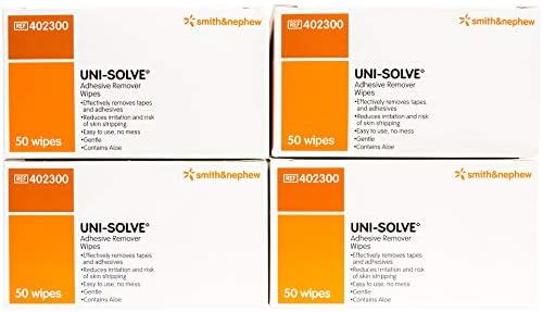 Remov adesivo uni-solve Wipes 50 contagem 4pack