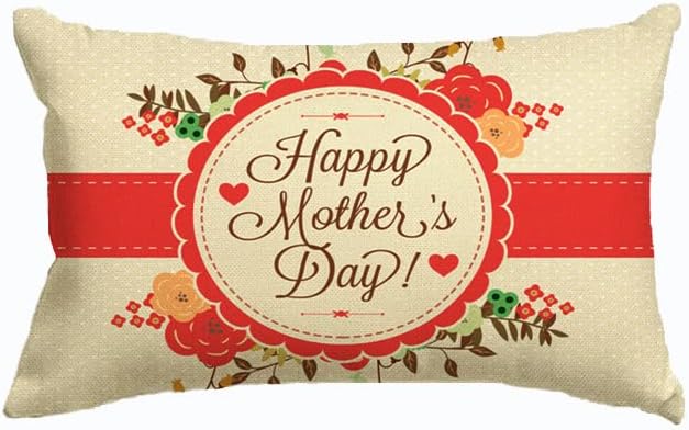 Capa de travesseiro do dia das mães de Lahl, feliz dia das mães Flores vermelhas decorativas lombares lombares da capa da capa