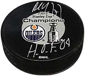 Paul Coffey assinou Edmonton Oilers 1984 Stanley Cup Campeão Puck - HOF 04 - Pucks de NHL autografados