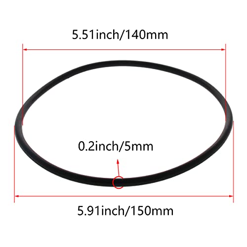 Bettomshin 10pcs Nitrile Rings Rings, 150mm OD 140mm ID 5mm Largura, métrica de vedação de buna-nitrila arruela de junta para a válvula