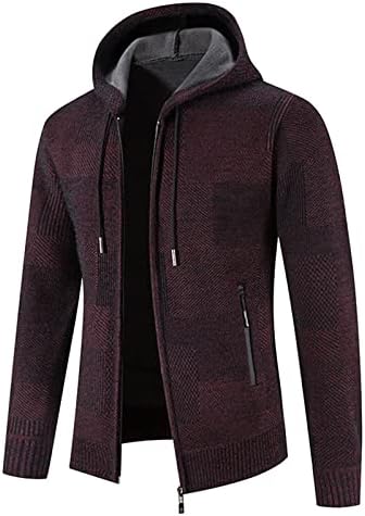 Jaquetas de Cardigan do suéter beuu para masculino, outono com zíper de inverno