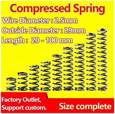 Adioli Compressão Spring Retorno Liberação da mola Compressão Diâmetro do fio da mola de mola de 2,5 mm, diâmetro externo da placa