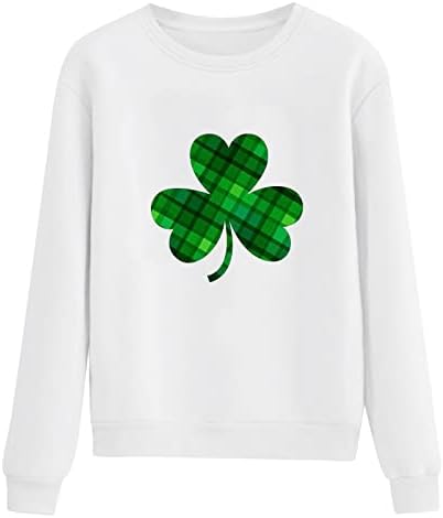 Yubnlvae St Patrick, camiseta feminina shamrock ugly coletor de férias de férias soltas de férias