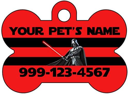 Darth Vader personalizado id de idiota Tag de cachorro personalizado para o seu animal de estimação