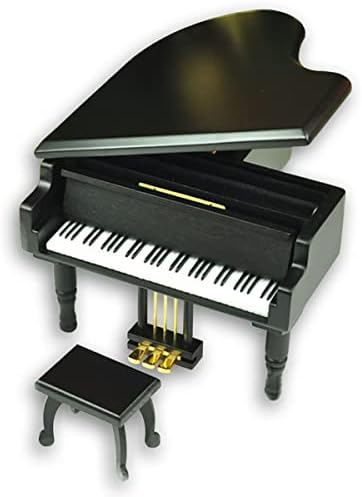 Binkegg Play [Canon em D Major] Black Wooden Grand Piano Wind Up Music Box com Sankyo Musical Movement
