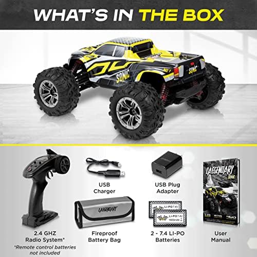 LAEGENDARY FAST RC CARROS PARA ADULTOS E CRIANÇAS - 4x4, carro de controle remoto off -road - Caminhão de monstro impermeável