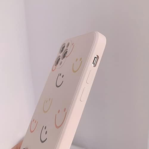 Jusy compatível com o iPhone 12, capa de telefone engraçada de rosto sorridente para mulheres, uma moda estética da moda