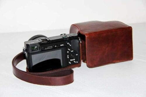 Caixa de câmera de couro PU de proteção, bolsa para a Sony Alpha A6300 A6000 Nex6