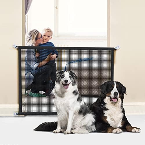 Portões de cães para a casa, portões de cão de portão mágicos para portas e escadas, encaixam a porta larga de 28 a 32 polegadas.
