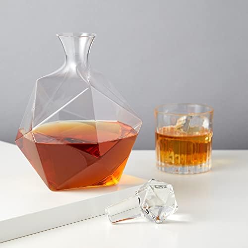 Decanter de uísque facetado de Viski - Já Docaa de bebida de cristal, conjunto de bares elegante de 1-40 oz