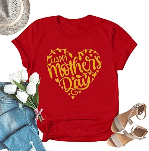 T-shirt do dia das mães feliz feminino Camiseta engraçada de manga curta de manga curta