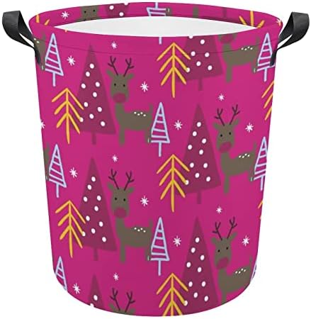 Cesta de lavanderia Oh árvore de natal 03 cesto de lavanderia com alças cesto dobrável Saco de armazenamento de roupas sujas