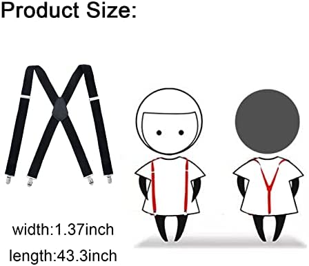 Suspenders de Yiwafu para homens e mulheres, elástico ajustável Y Style Suspenders unissex com clipes de metal fortes