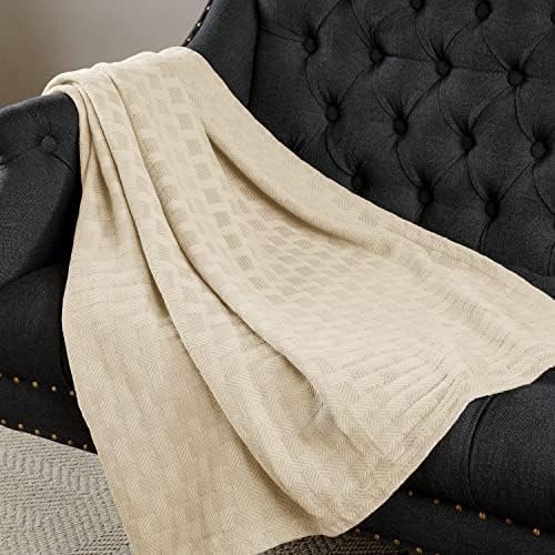 Clanta de alta temporada de algodão superior, design de tecelagem de cesta, cobertura macia e confortável para