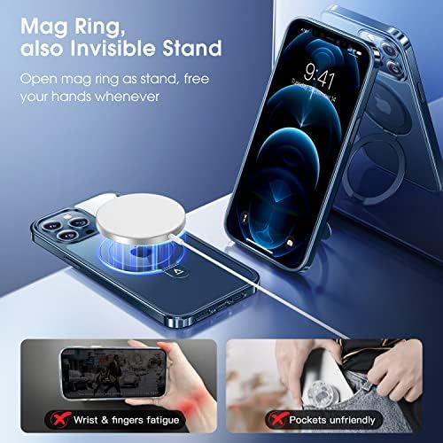 Alphex Invisible Stand Magnetic Case para iPhone 12 Pro Max [Procure iPhone nua [Compatível com Magsafe] Grade militar