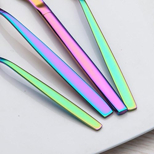 Berglander Rainbow Salheres Conjunto de 20 peças Serviço para 4, conjuntos de talheres de aço inoxidável de titânio