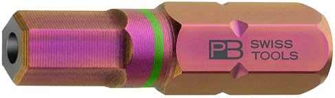 PB Swiss Tools 1/4 PrecisionBit com nanocoating para parafusos hexáticos à prova de violação, tamanho 6mm
