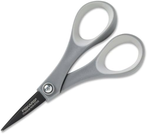 Fiskars 154110-1001 Titanium Softgrip Detalhe Scissors, 5 polegadas, cinza