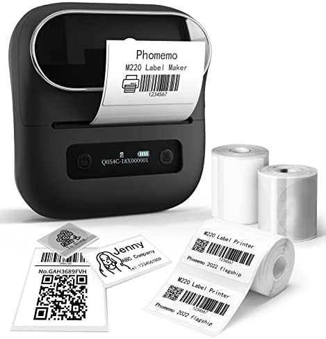 Fabricante de etiquetas Phomemo M220, impressora de etiqueta Bluetooth, máquina de fabricante de etiquetas térmicas portáteis de 3,14