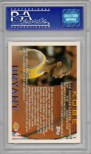 1996-97 Topps Basketball #138 Kobe Bryant Rookie Card RC PSA 8