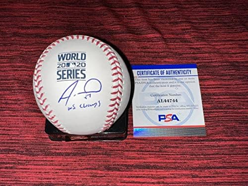 Alex Wood assinou o Official 2020 World Series Baseball La Dodgers PSA/DNA - Bolalls autografados