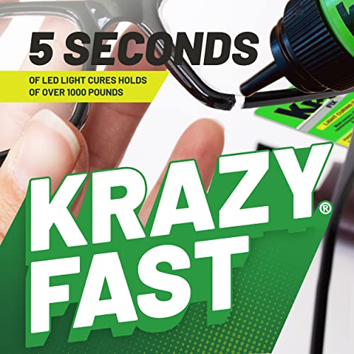 Krazy Fix Light Cure, UV curando super cola com luz LED de cura rápida.14 oz