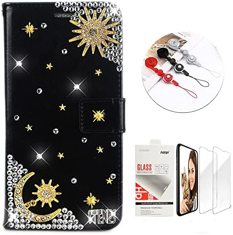 STENES BLING PALLET CHEP COMPATÍVEL COM SAMSUNG GALAXY A32 5G CASE - ENLISHO - 3D Handmade Star Stars Night Moon Glitter Wallet Cover