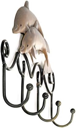 Yang1mn.ornamentos Metal Hook golfinho gancho criativo retro gancho decoração 23x3x15cm