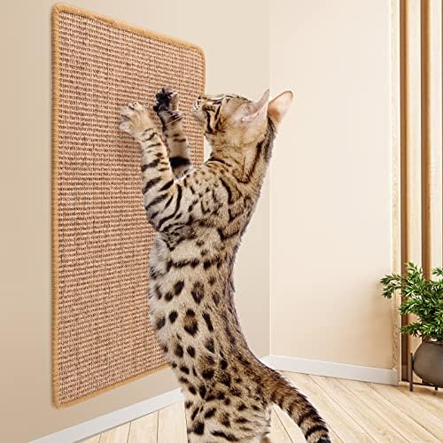 Crachiv Cat Scratcher, 23,6 * 15,7 polegadas de sisal naturais tapetes para gatos internos, tapete de arranhão de piso de gato,