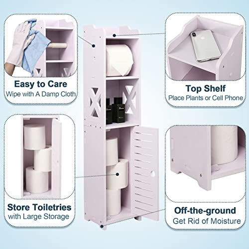 Armazenamento de papel higiênico de aomomery, armazenamento de banheiro pequeno para espaços pequenos, armário de armazenamento