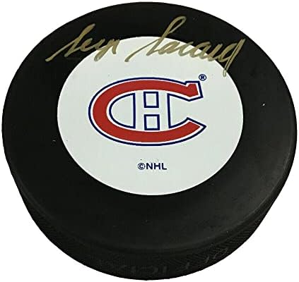 Serge Savard assinou Montreal Canadiens Original Six Puck - Pucks autografados da NHL