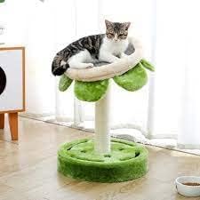 Cat Tree Three-in-One Cat Scrtanding Post, Sunflower Shape Cat Lounge com bolas engraçadas para gatos para gatos pequenos a adultos
