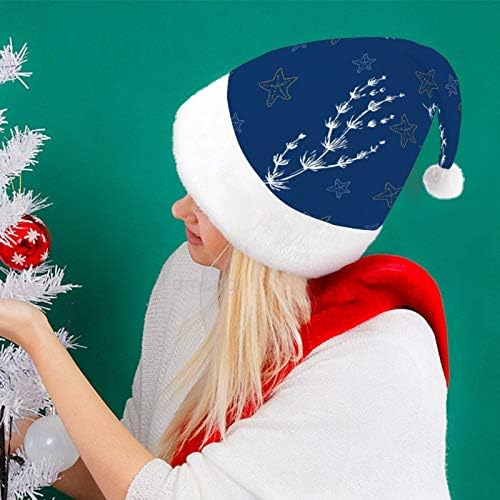 Natal Papai Noel, plantas de água oceânica chapéu de férias de natal para adultos, com conforto unissex conforto chapéus de Natal para o ano de férias festivas de ano novo
