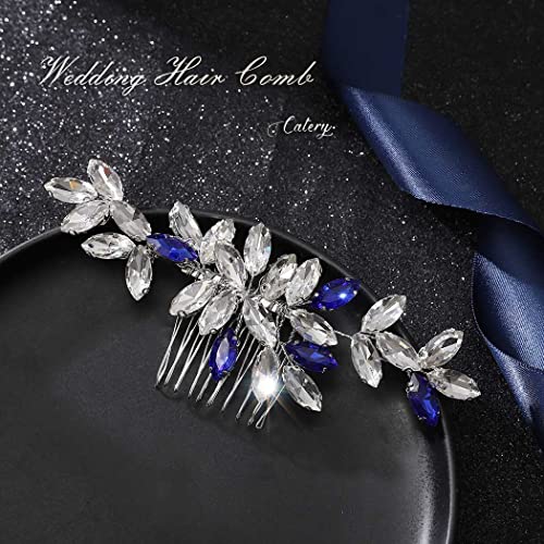 Catery Rhinestone Bride Wedding Hair pente prateado